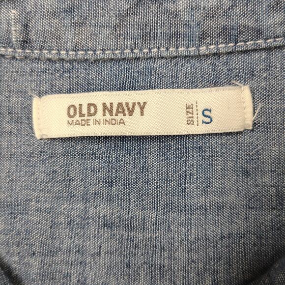 Old Navy 100% Cotton Chambray Button Up Shirt Long Sleeves Womens Small - Picture 8 of 13